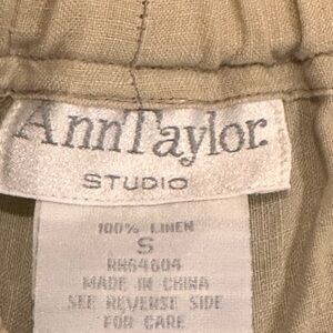 Ann Taylor Studio Linen Pants - Beige